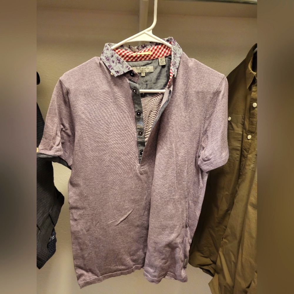Ted baker size 2 grape collar polo